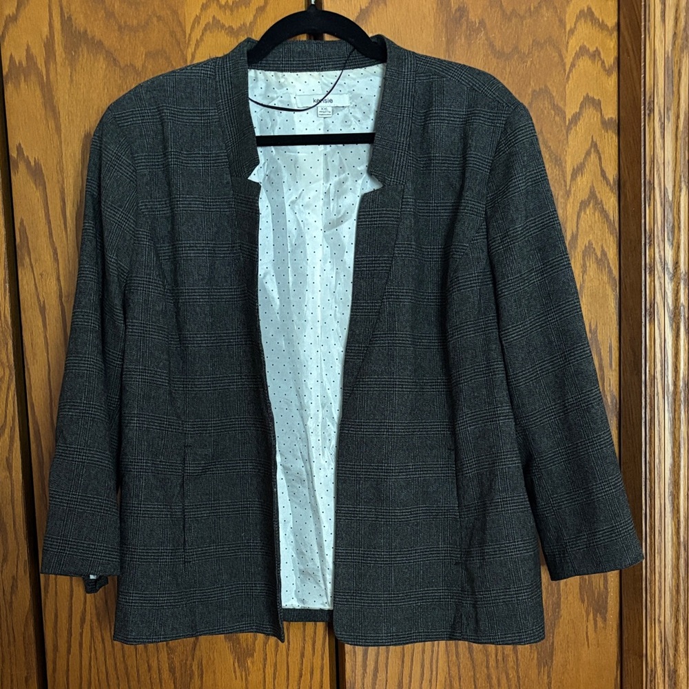 Kensie Black Checkered Blazer